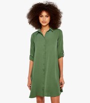 Apricot Green Mini Shirt Dress